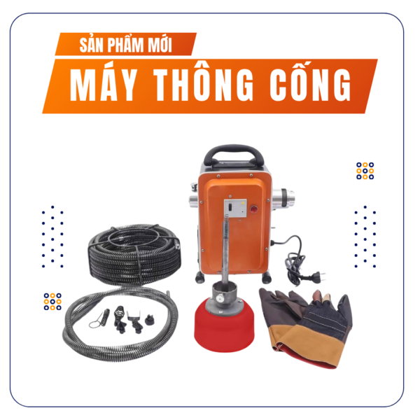 Máy thông tắc cống lò xo GQ-180 (900W)